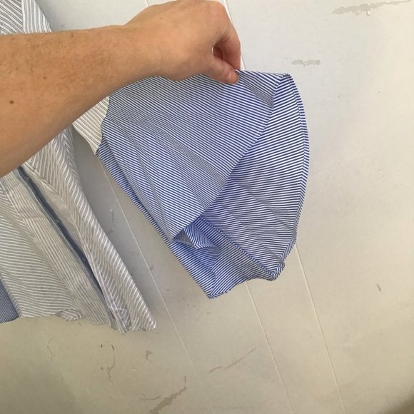 White House Black Market Striped Bell Sleeve Top - Picture 5 of 8